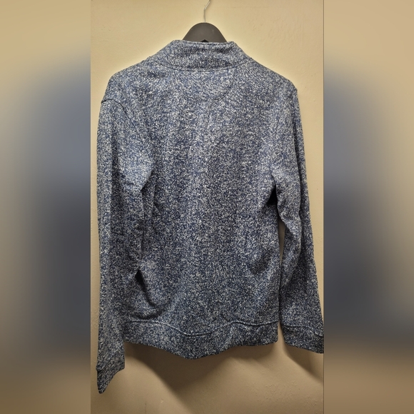 Mens Medium old navy fleecy speckled blue zip up sweater - Picture 7 of 7